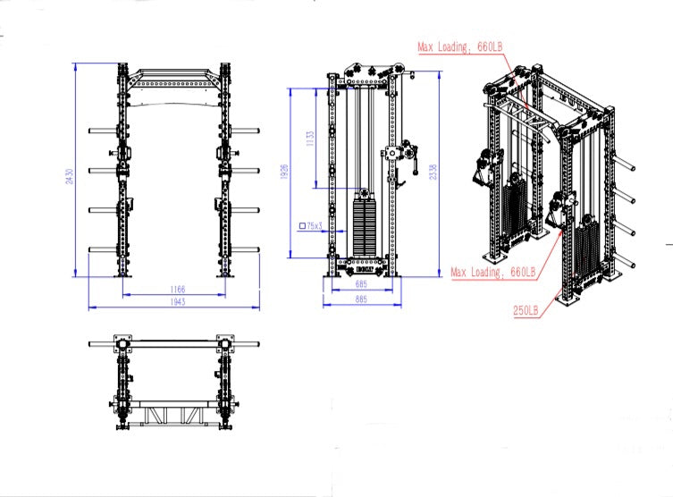 Galaxy Power Rack Tech Specifications