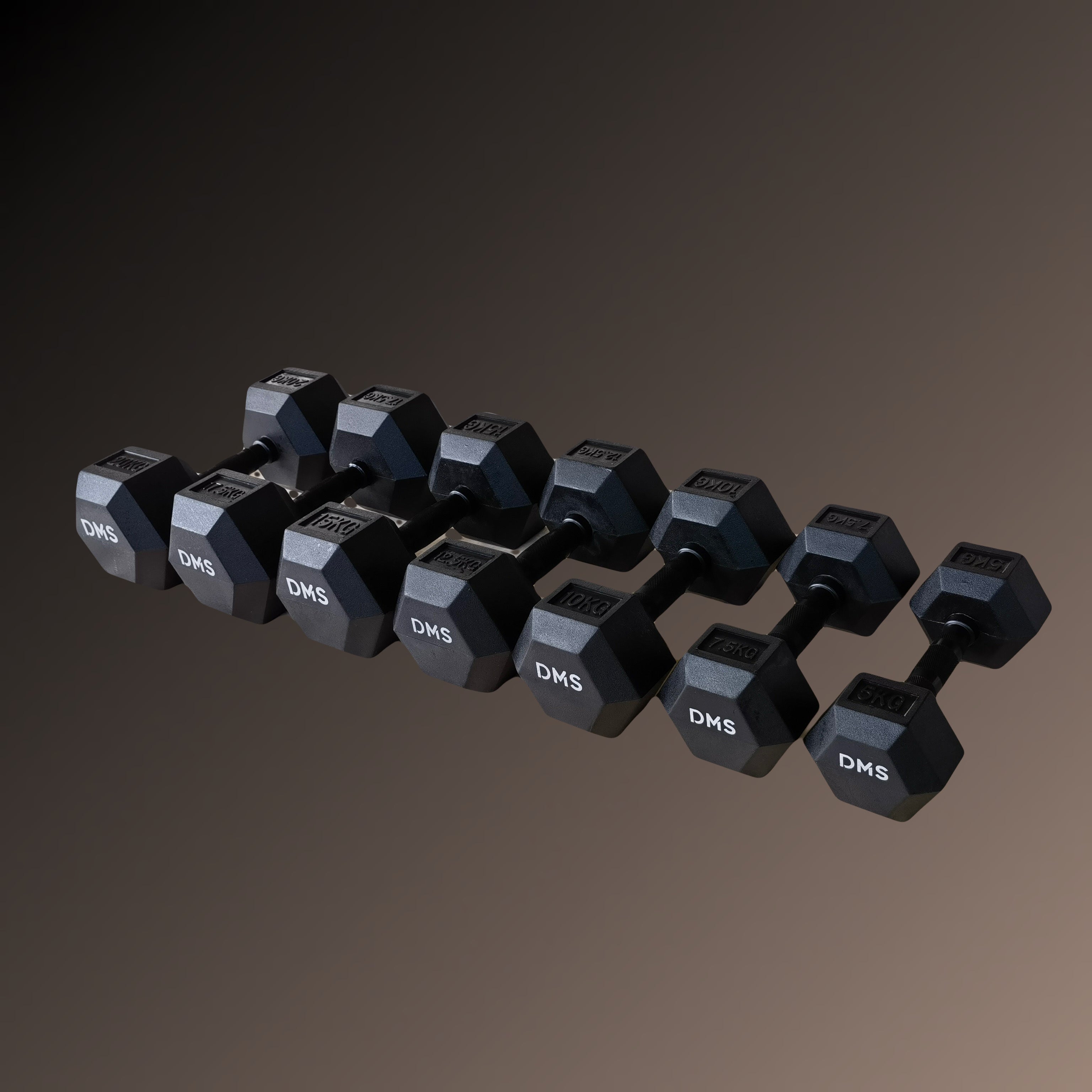 HEX Dumbbells - Black Chrome Edition.