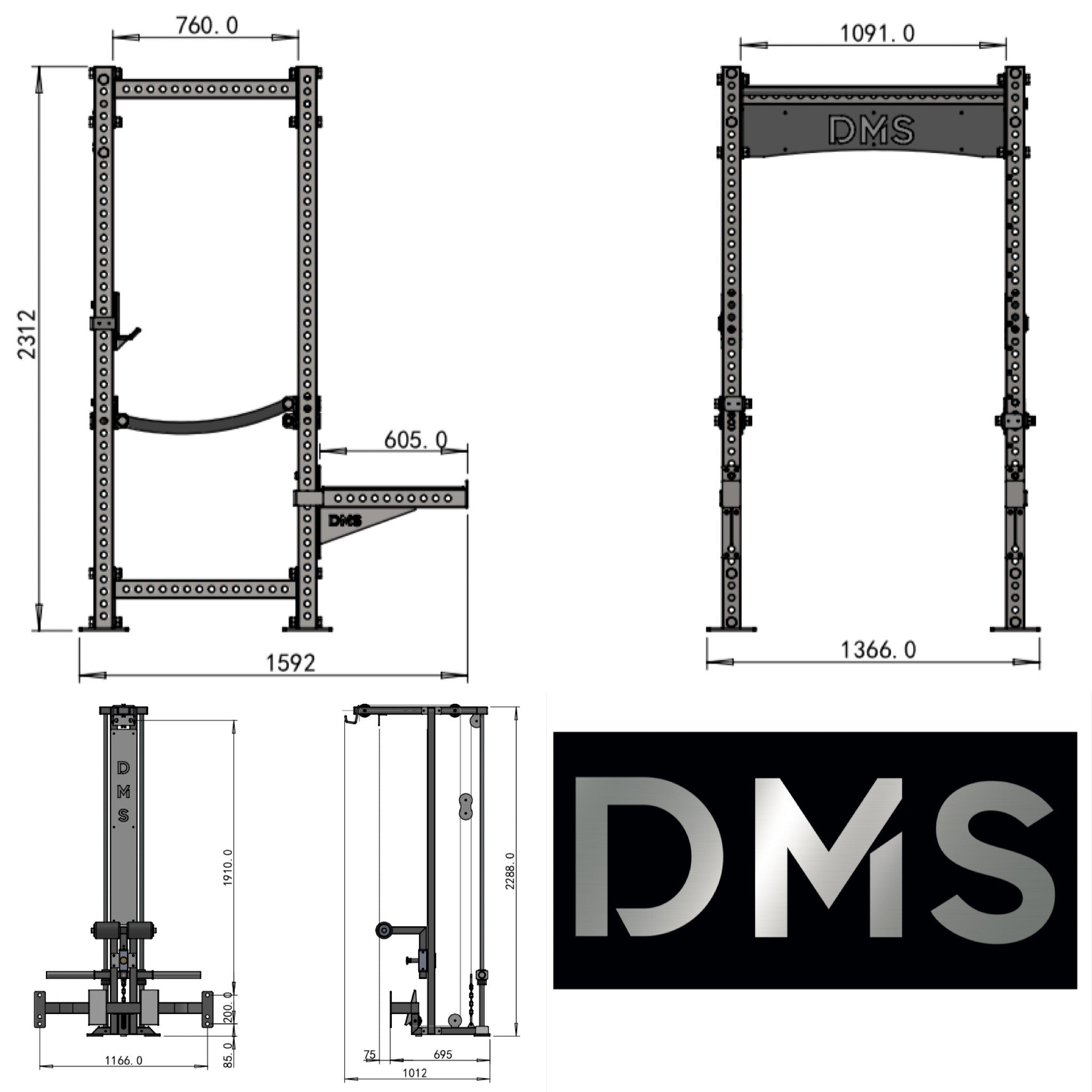 GAMMA76M Hi-Lo Power Rack