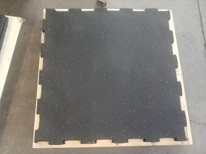 SBR Puzzle Tiles Black with White Flecks 98x98cm.